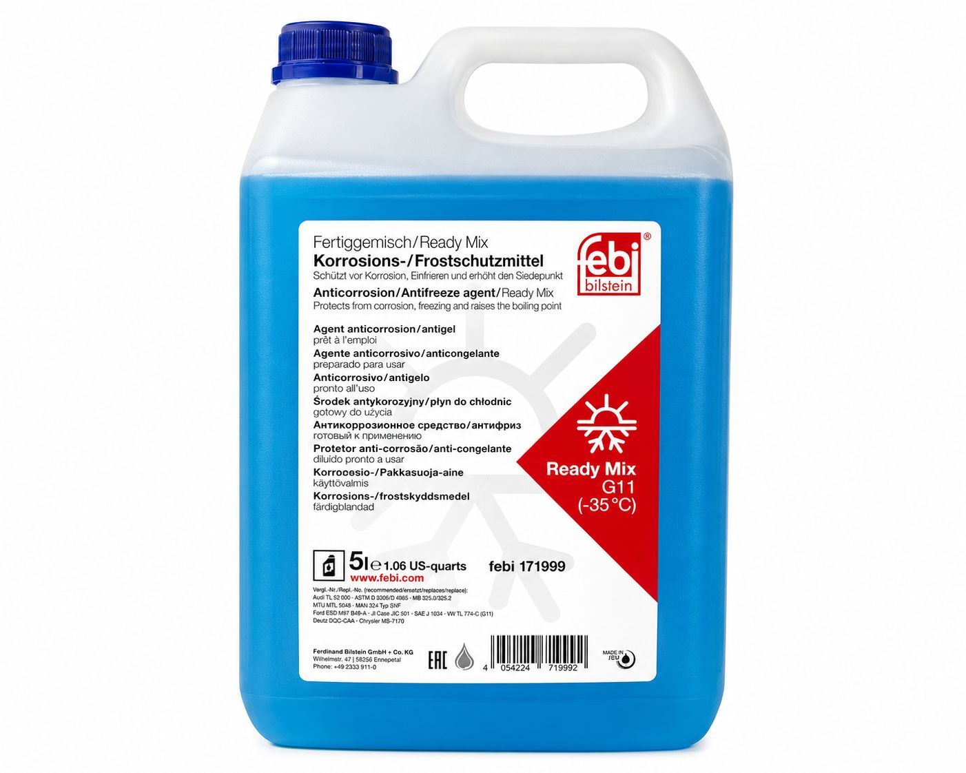 REFRIGERANTE PARA RADIADOR  LISTO PARA USAR FEBI G11 - 5L